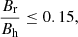$$ \begin{aligned} \frac{B_{\rm r}}{B_{\rm h}} \le 0.15, \end{aligned} $$