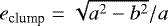 $e_{\textrm{clump}} = \sqrt{a^2-b^2}/a$