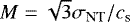 $M = \sqrt{3}{\sigma}_{\textrm{NT}}/c_{\textrm{s}}$