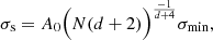 $$ \begin{aligned} \sigma _{\rm s} = A_0 \Big (N (d+2) \Big )^{\frac{-1}{d+4}} \sigma _{\mathrm{min}}, \end{aligned} $$