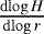 $ {\frac{\mathrm{d}{{\log H}}}{\mathrm{d}{{\log r}}}}$