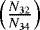 $\left(\frac{N_{32}}{N_{34}}\right)$
