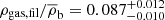 $ \rho_{\mathrm{gas,fil}}/\overline{\rho}_{\mathrm{b}} = 0.087^{+0.012}_{-0.010} $