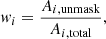 $$ \begin{aligned}&{ w}_{i} = \frac{A_{i, \mathrm{unmask}}}{A_{i, \mathrm{total}}} , \end{aligned} $$