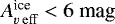 ${A}_{v\,\rm eff}^{\textrm{ice}} < 6 \ \textrm{mag}$