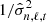 $ 1/\hat{\sigma}_{n,\ell,t}^2 $