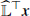 $ \widehat{\mathbb{L}}{^{{\top}}}{\boldsymbol{x}} $