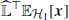 $ \widehat{\mathbb{L}}{^{{\top}}}\mathbb{E}_{{\ensuremath{\mathcal{H}_{1}}}}[{\boldsymbol{x}}] $