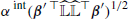 $ \alpha^{\text{ int}}({\boldsymbol{\beta}}^{\prime}\,{^{{\top}}}\widehat{\mathbb{L}}\widehat{\mathbb{L}}{^{{\top}}}{{\boldsymbol{\beta}}^{\prime}})^{1/2} $