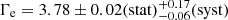 $ \Gamma_{\mathrm{e}}=3.78\pm 0.02(\mathrm{stat})_{-0.06}^{+0.17}(\mathrm{syst}) $
