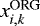 $x_{i,k}^{\textrm{ORG}}$