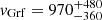 $ v_{\mathrm{Grf}}=970^{+480}_{-360} $