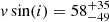 $ v\sin(i)=58^{+35}_{-49} $
