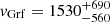 $ v_{\mathrm{Grf}} = 1530^{+690}_{-560} $