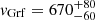 $ v_{\mathrm{Grf}}=670^{+80}_{-60} $