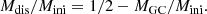 $$ \begin{aligned} M_{\rm dis}/M_{\rm ini} = 1/2 - M_{\rm GC}/M_{\rm ini} . \end{aligned} $$
