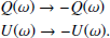 $$ \begin{aligned}&Q(\omega ) \rightarrow -Q(\omega ) \nonumber \\&U(\omega ) \rightarrow -U(\omega ). \nonumber \end{aligned} $$