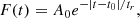$$ \begin{aligned} F(t)&= A_0 e^{-|t - t_0| / t_r} , \end{aligned} $$