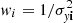 $ {\it w}_i = 1 / \sigma_{{\it y}\mathbf{i}}^2 $