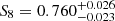 $ {S}_8 = 0.760^{+0.026}_{-0.023} $