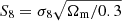 $ {{S}_8 = \sigma_8 \sqrt{\Omega_{\mathrm{m}}/0.3}} $
