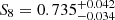$ {S}_8 = 0.735^{+0.042}_{-0.034} $