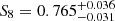 $ {S}_8 = 0.765^{+0.036}_{-0.031} $