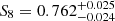 $ {S}_8 = 0.762^{+0.025}_{-0.024} $