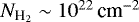 $N_{\textrm{H}_2} \sim 10^{22}\, \textrm{cm}^{-2} $