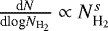 $\frac{\textrm{d}N}{\textrm{dlog}N_{\textrm{H}_2}} \propto N_{\textrm{H}_2}^s$
