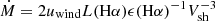 $ \dot{M}=2 u_{\mathrm{wind}} L(\mathrm{H}\alpha) \epsilon(\mathrm{H}\alpha)^{-1} V_{\mathrm{sh}}^{-3} $