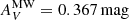 $ A^{\rm MW}_V = 0.367 \,{\rm mag} $