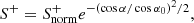 $$ \begin{aligned} S^+ = S^+_{\rm norm}e^{-(\cos \alpha /\cos \alpha _0)^2/2}, \end{aligned} $$