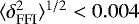 $\langle\delta^2_{\textrm{FFI}}\rangle^{1/2} < 0.004$