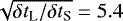 $\sqrt{\delta t_{\textrm{L}}/\delta t_{\textrm{S}}}=5.4$