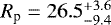 $R_{\textrm{p}}=26.5^{&#x002B;3.6}_{-9.4}$