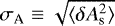 $\sigma_{\textrm{A}}\equiv \sqrt{\langle \delta A_{\textrm{s}}^{2} \rangle}$