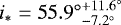 $i_{*}\;{=}\;{55.9^{\circ}}^{&#x002B;{11.6^{\circ}}}_{-{7.2^{\circ}}}$
