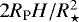 $2{R_{\textrm{P}}H}/R_{\star}^2$