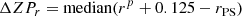 $$ \begin{aligned} \Delta ZP_r&= \mathrm{median}(r^p +0.125-r_{\rm PS}) \end{aligned} $$