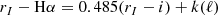 $$ \begin{aligned} r_I-\mathrm{H}\alpha = 0.485(r_I-i) + k(\ell ) \end{aligned} $$