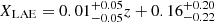 $ X_{\mathrm{LAE}} = 0.01^{+0.05}_{-0.05}z +0.16^{+0.20}_{-0.22} $