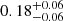 $ 0.18^{+0.06}_{-0.06} $