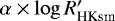 $\alpha \times \log R&#x0027;_{\textrm{HKsm}}$