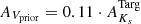 $ A_{V_{\rm prior}} = 0.11\cdot A_{K_s}^{\rm Targ} $
