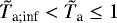 ${\tilde{T}_{\textrm{a}; \textrm{inf}}}< {\tilde{T}_{\textrm{a}}} \leq 1$