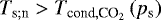 $T_{\textrm{s}; \textrm{n}} > {T_{\textrm{cond}, {\textrm{CO}_2}}} \left(p_{\textrm{s}} \right) $