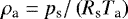 $\rho_{\textrm{a}} = p_{\textrm{s}} / \left(R_{\textrm{s}} {T_{\textrm{a}}} \right)$