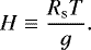 \begin{equation*} H \equiv \frac{R_{\textrm{s}} T}{g}.\end{equation*}