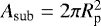$A_{\textrm{sub}} = 2 \pi R_{\textrm{p}}^2$